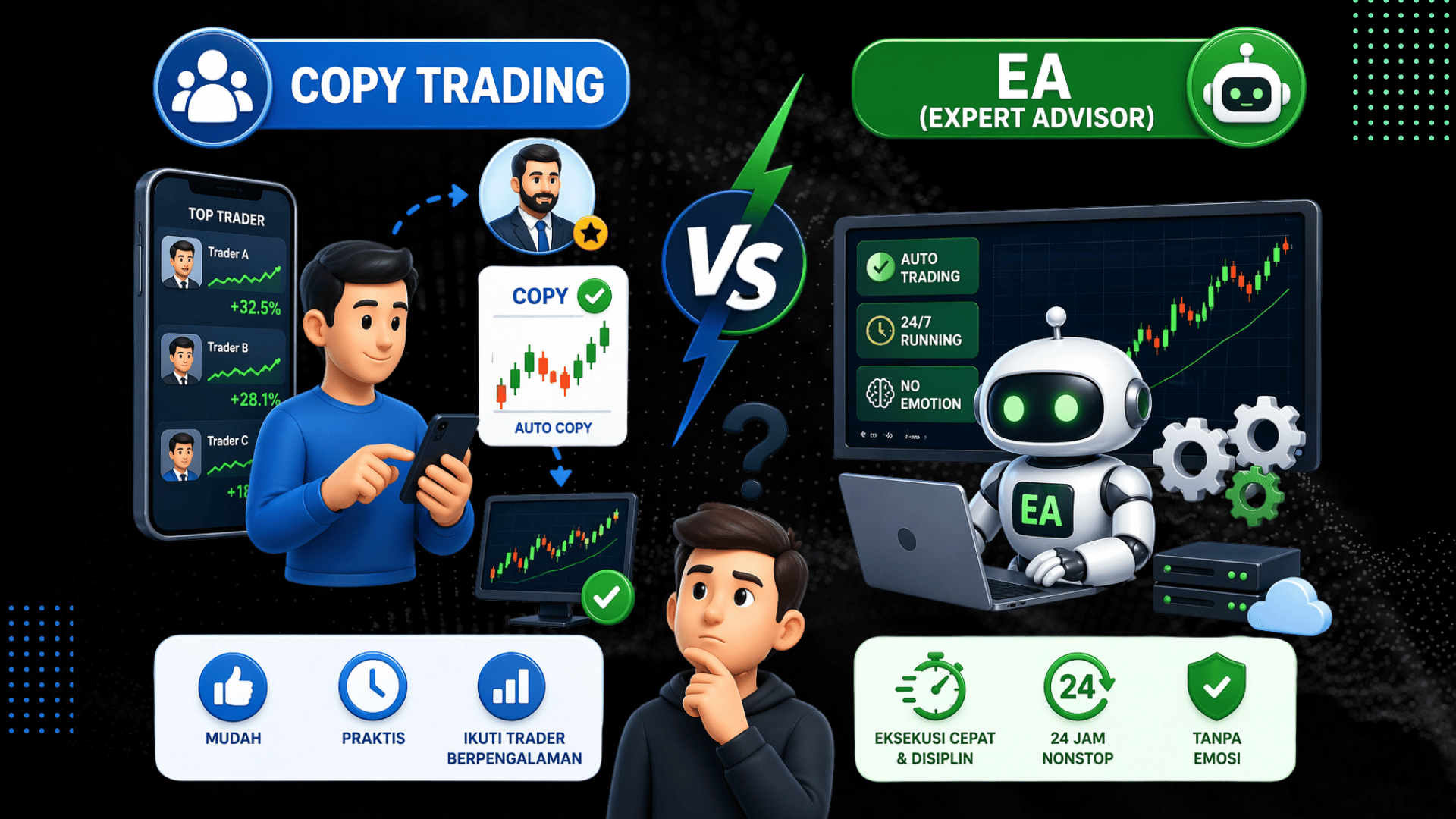 Copy Trading vs EA: Mana yang Lebih Cocok untuk Pemula di 2025?